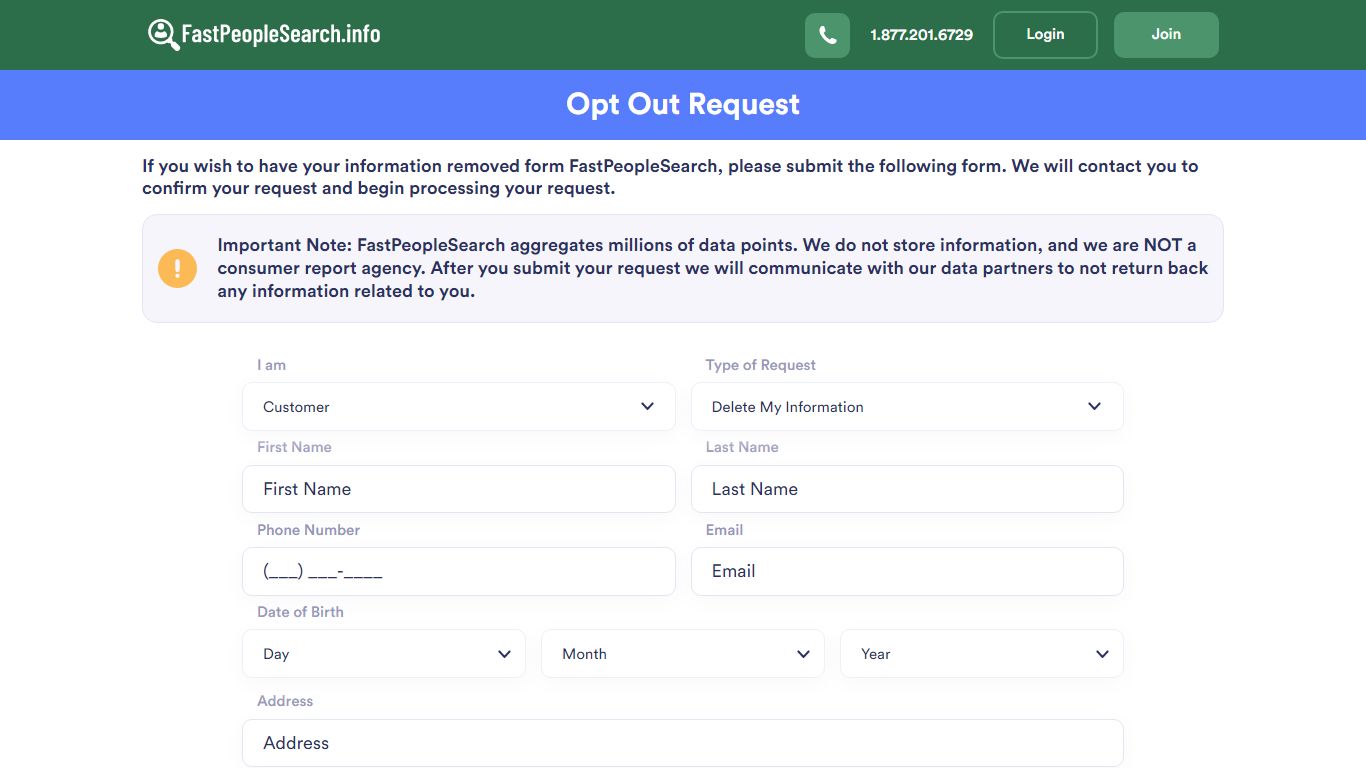 Remove My Info FastPeopleSearch.info - People Finder