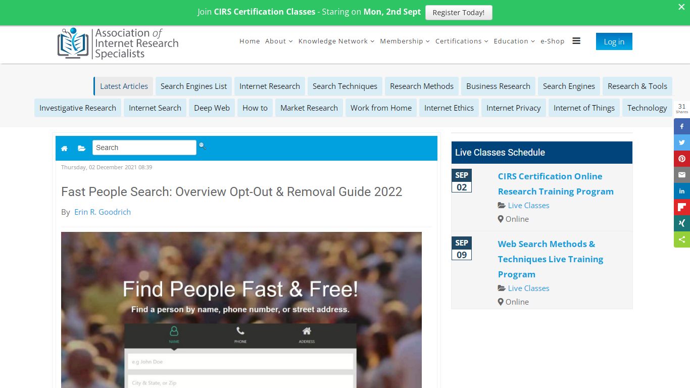 Fast People Search: Overview Opt-Out & Removal Guide 2022 - AOFIRS