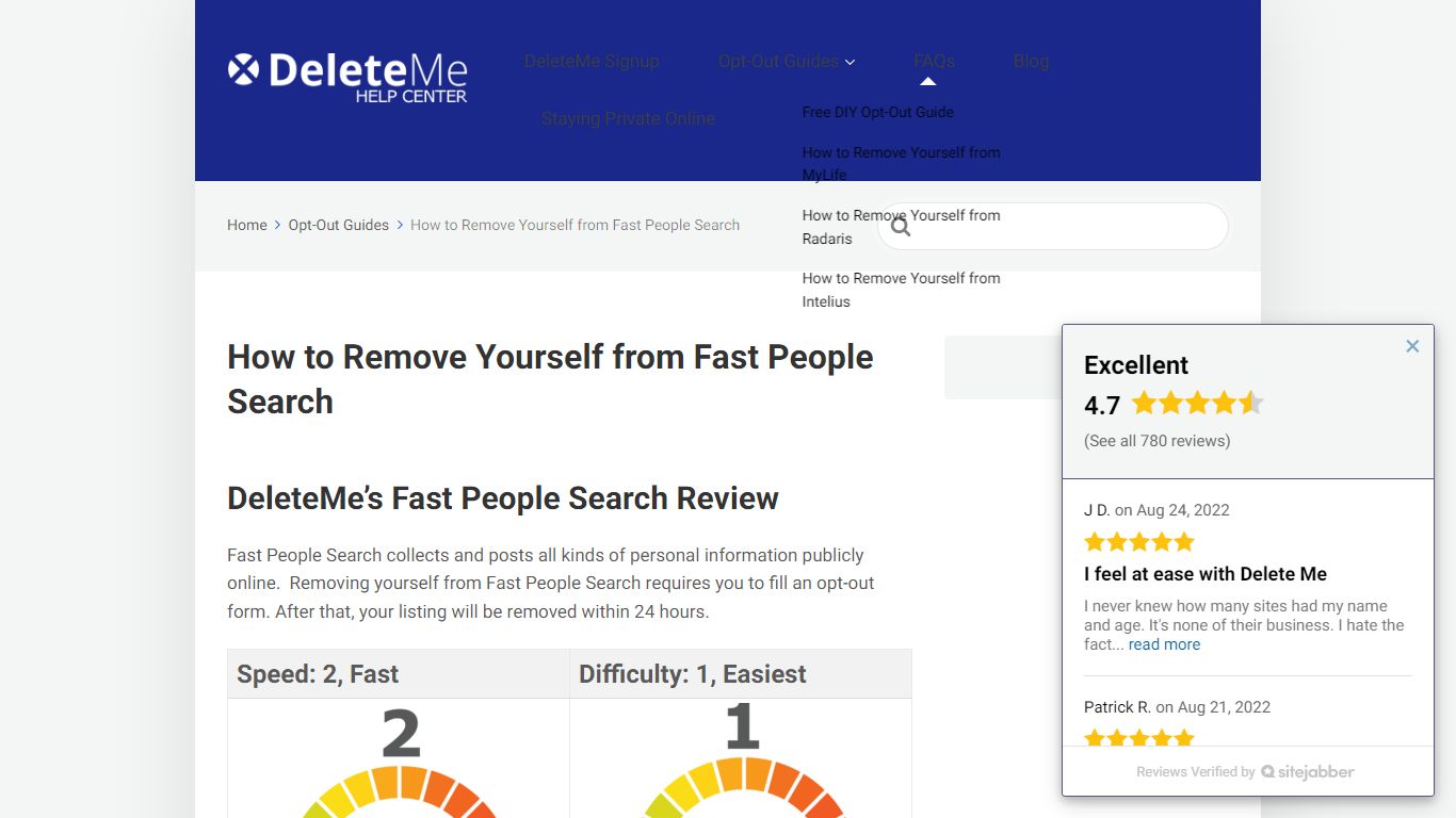 How to Remove Yourself from Fast People Search - DeleteMe